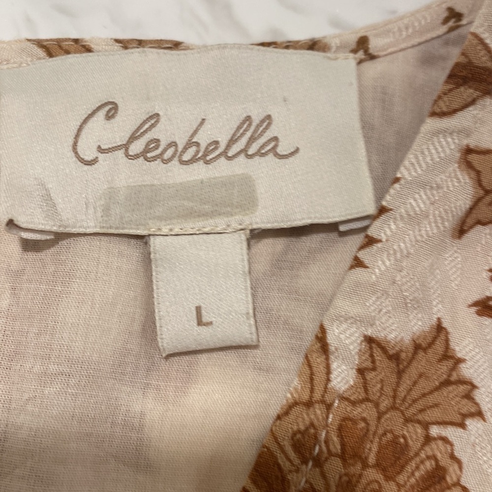 Cleobella Floral Cream and Brown Dress - Picture 7 of 9